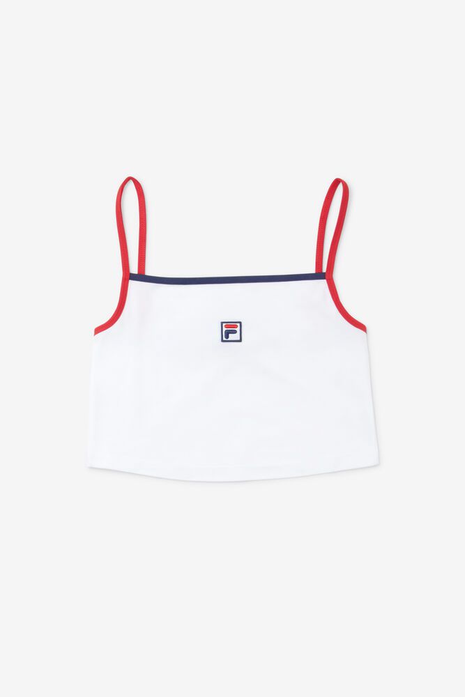 Fila Sun Cropped White Tank Top Womens - NZ 69032-YGCX